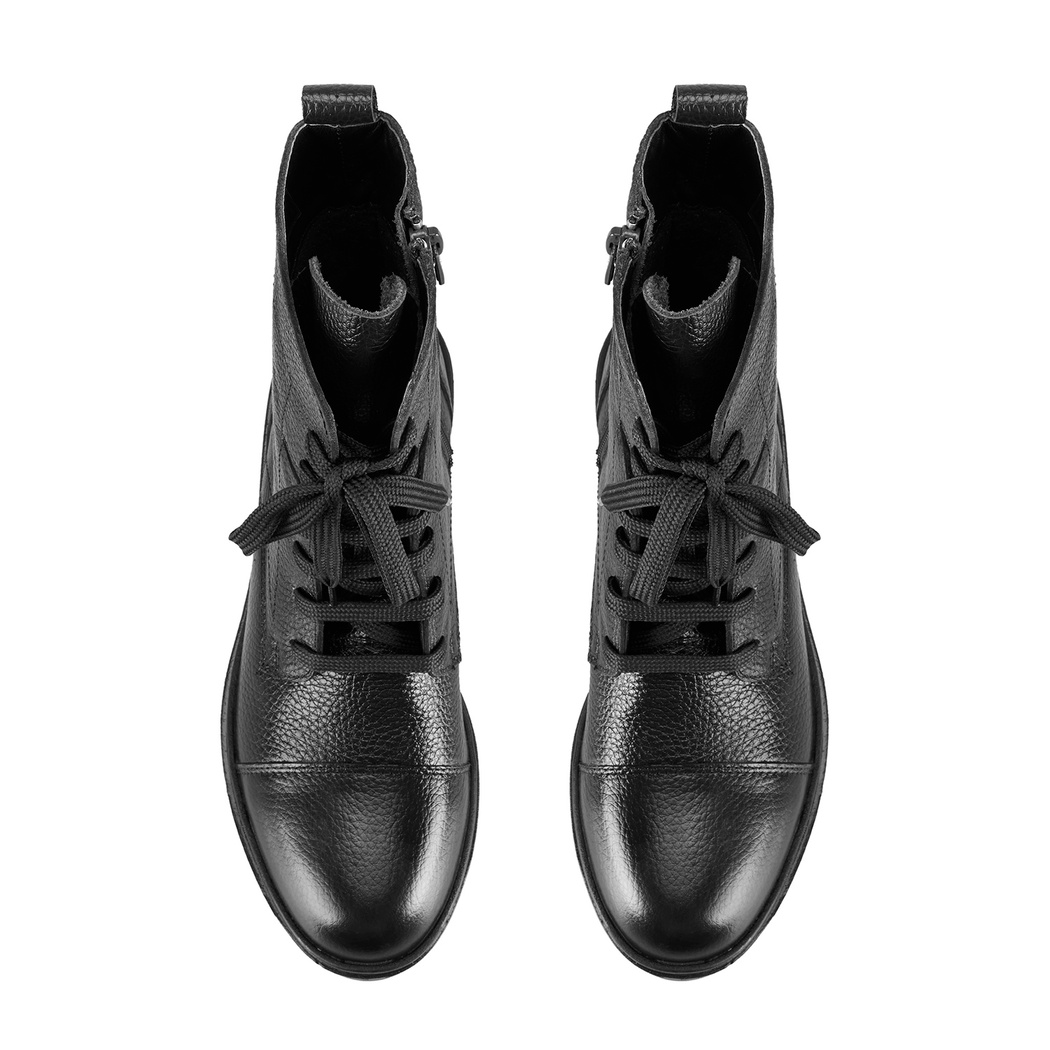 Lias Siyah Kadın Fermuarlı Deri Bot