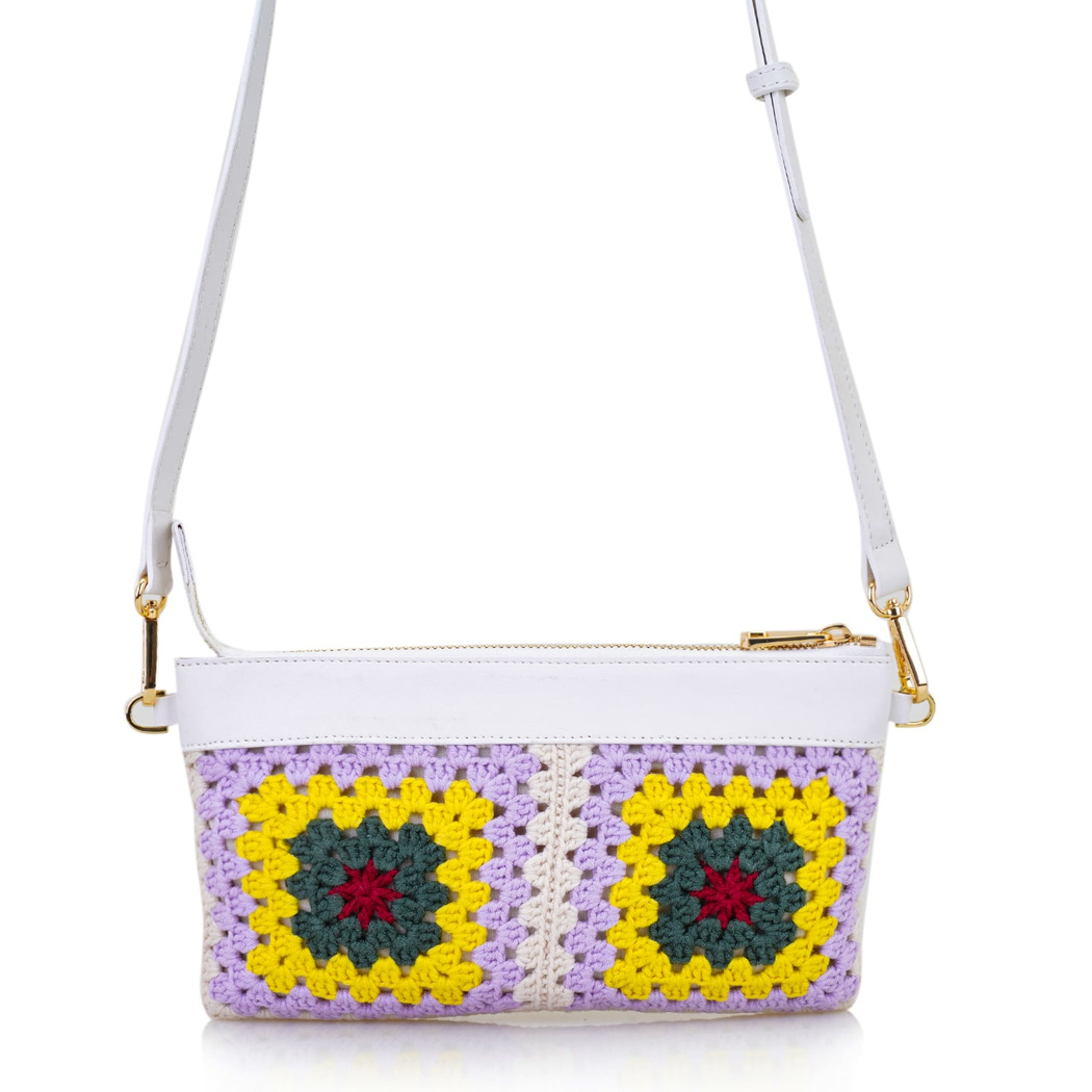 Lila Kadın Örgülü Omuz Çantası