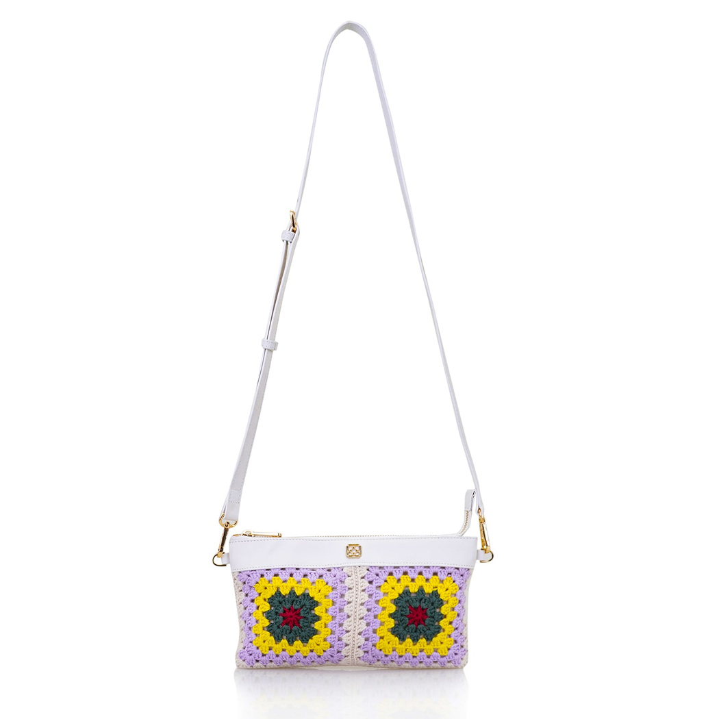 Lila Kadın Örgülü Omuz Çantası