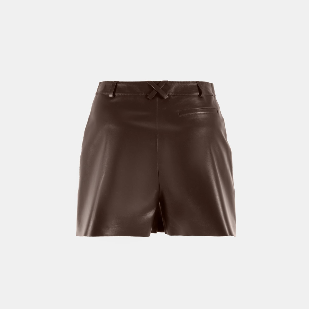 Limited Edition Kadın Kahve Deri Şort