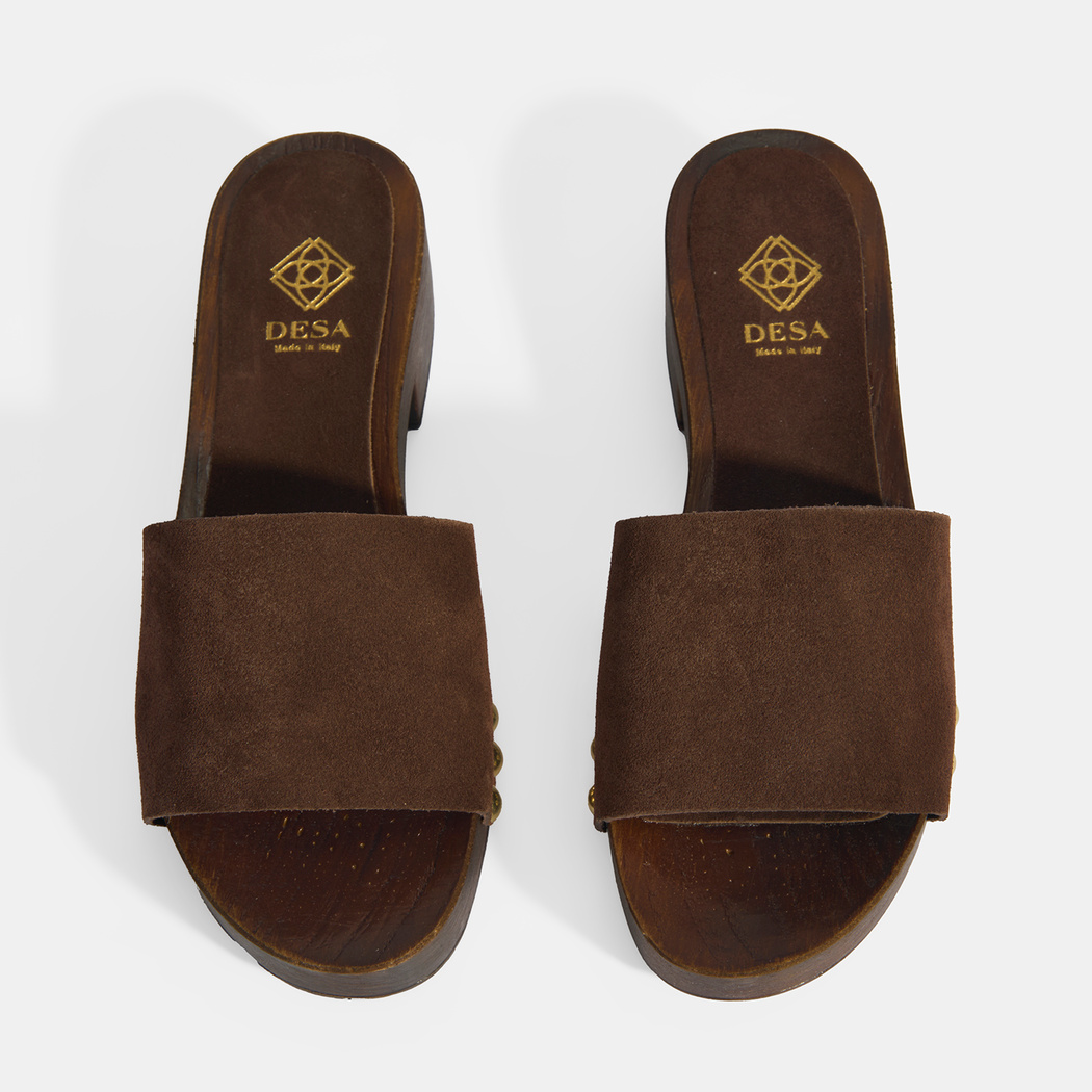 Limited Edition Kadın Koyu Kahve Süet Topuklu Terlik