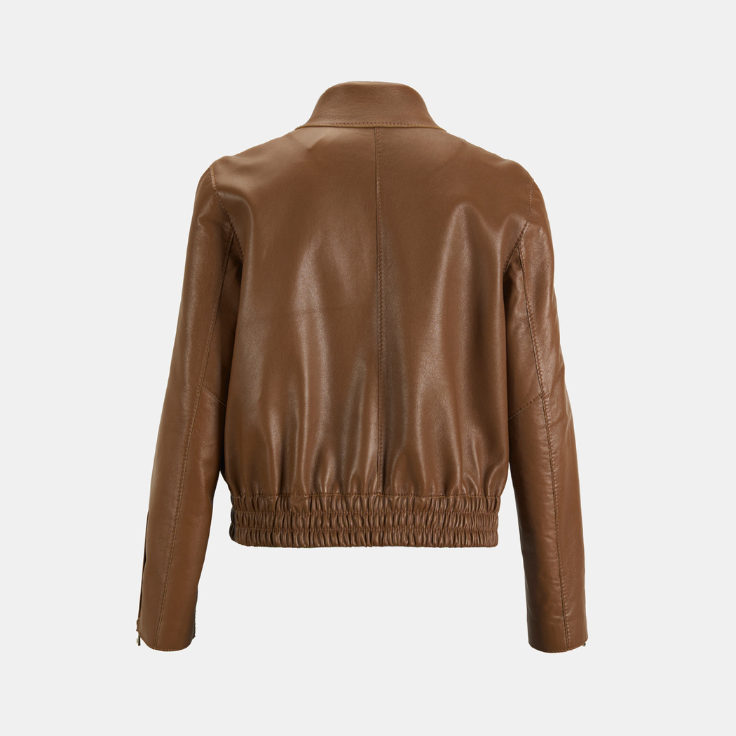 Limited Edition Kadın Taba Fermuarlı Bomber Mont