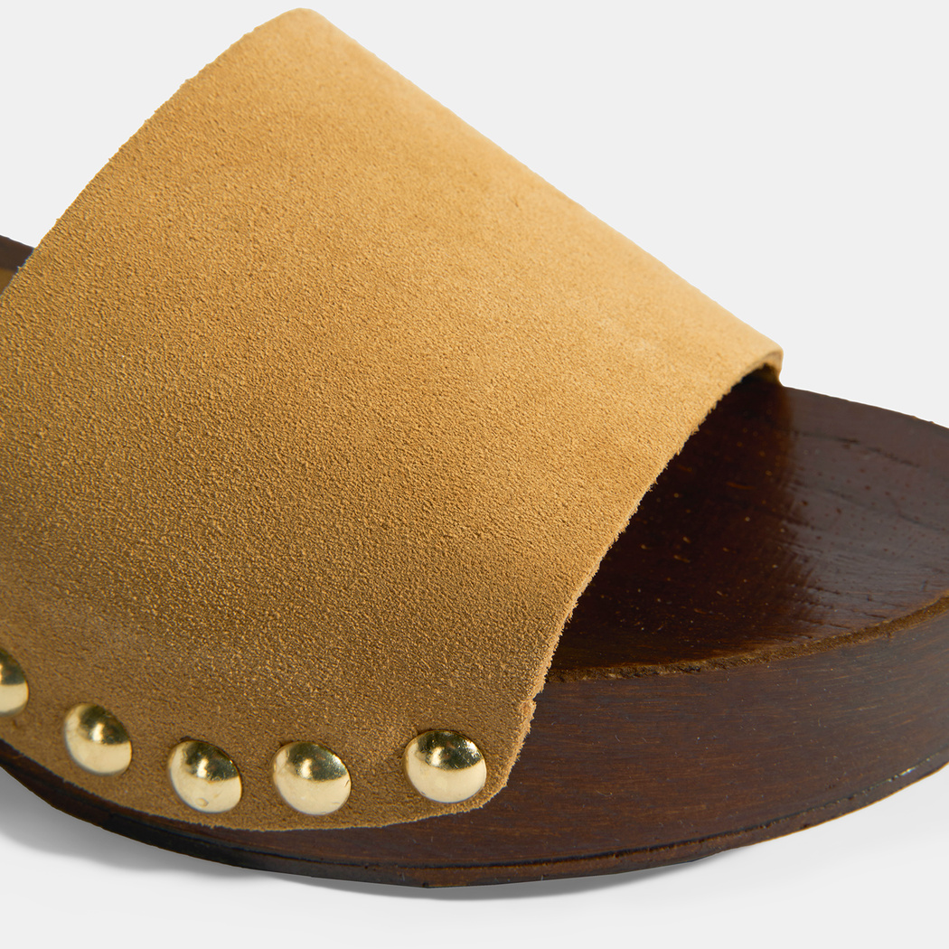 Limited Edition Kadın Taba Süet Topuklu Terlik