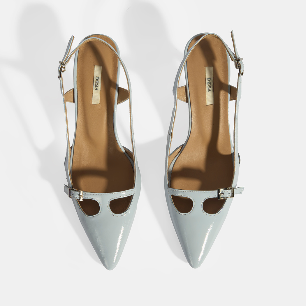 Limited Edition Mavi Kadın Rugan Topuklu Ayakkabı