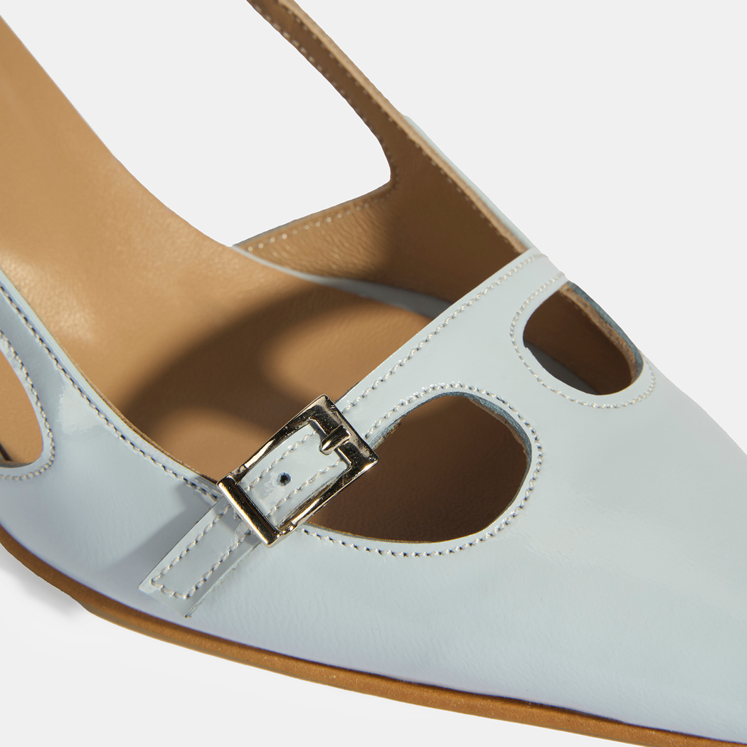 Limited Edition Mavi Kadın Rugan Topuklu Ayakkabı