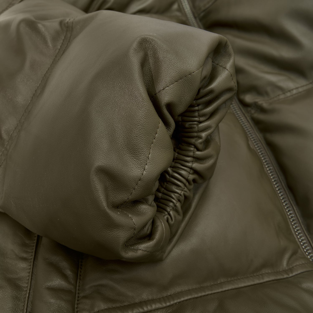 Linda Yeşil Kadın Puffer Deri Kaban