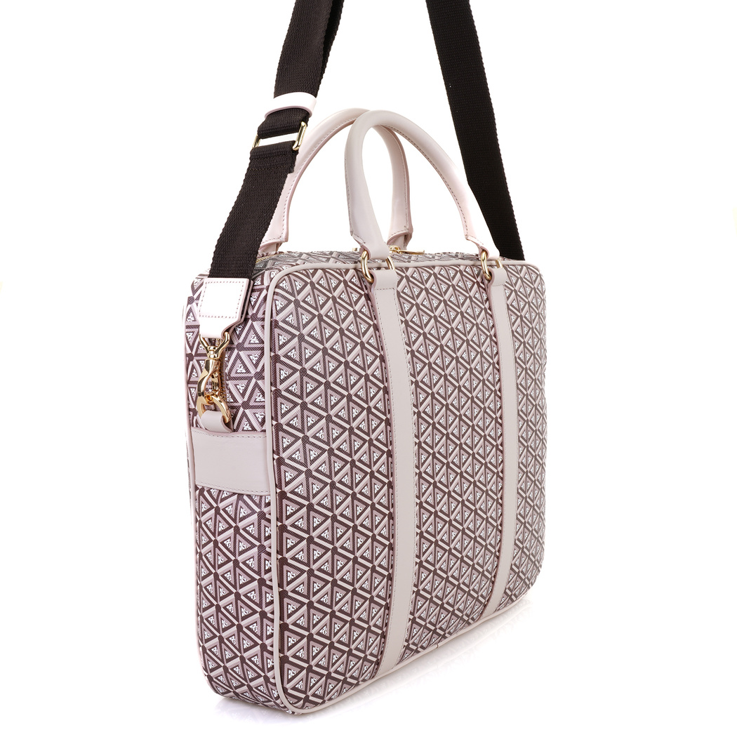 Lizana Bej Kadın Monogram Evrak Çantası