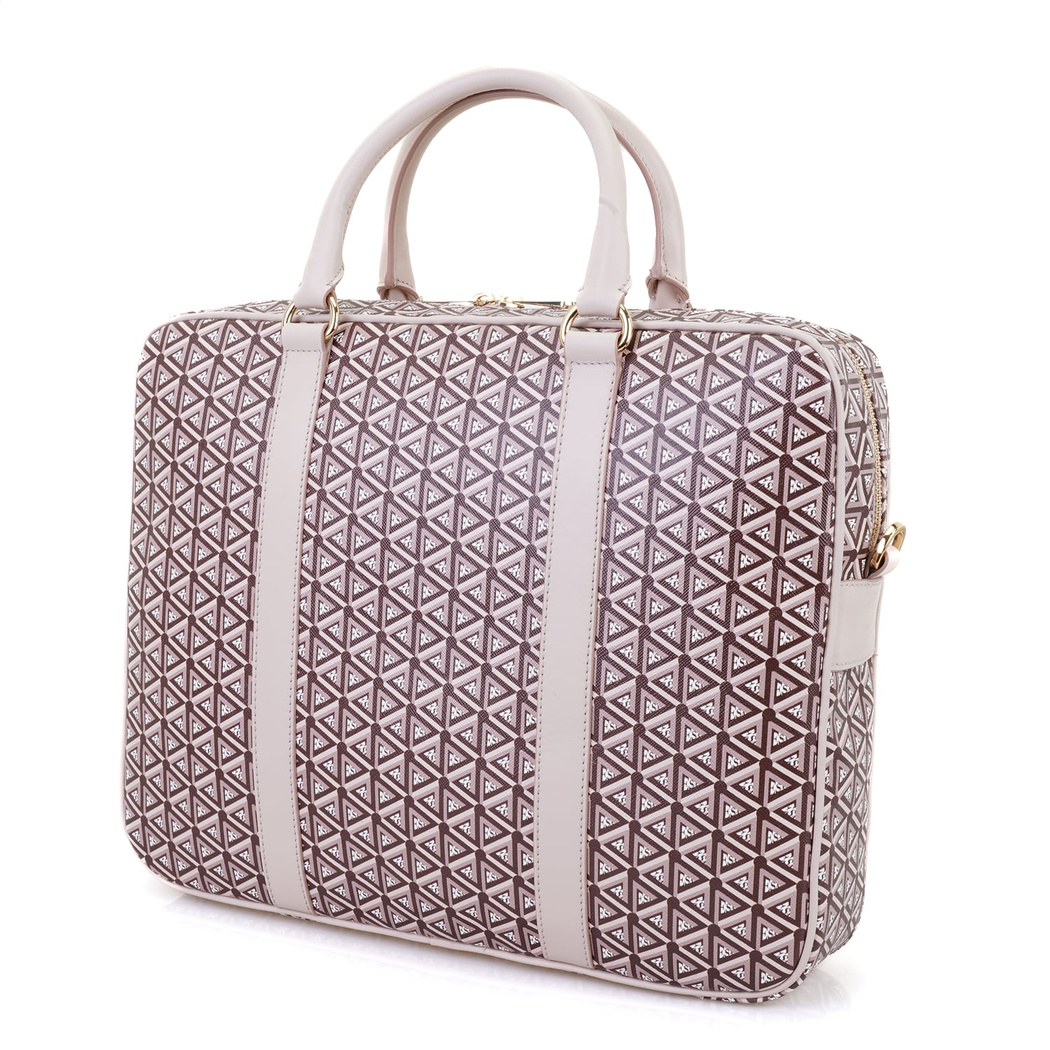 Lizana Bej Kadın Monogram Evrak Çantası