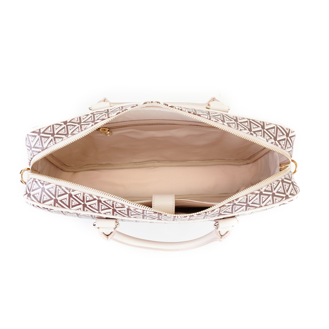 Lizana Bej Kadın Monogram Evrak Çantası