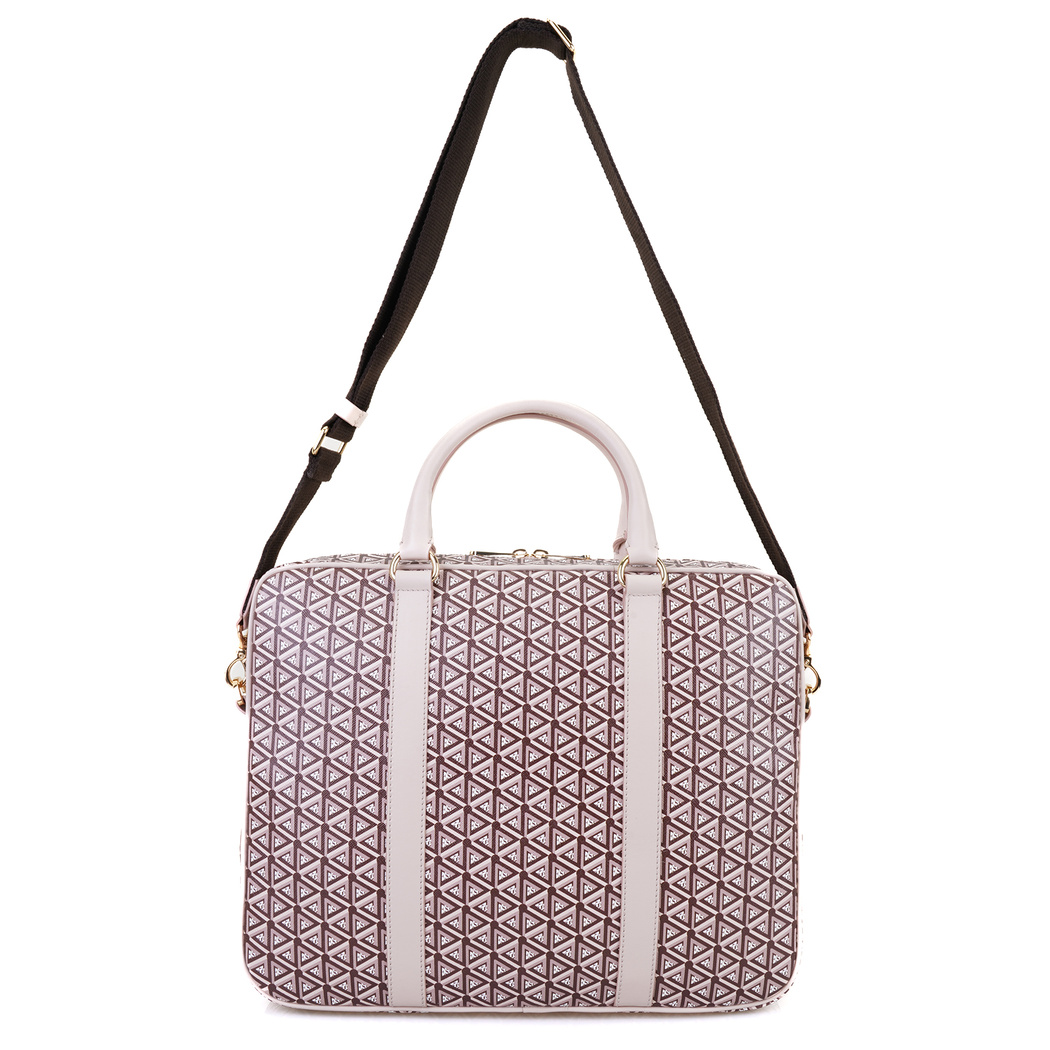 Lizana Bej Kadın Monogram Evrak Çantası