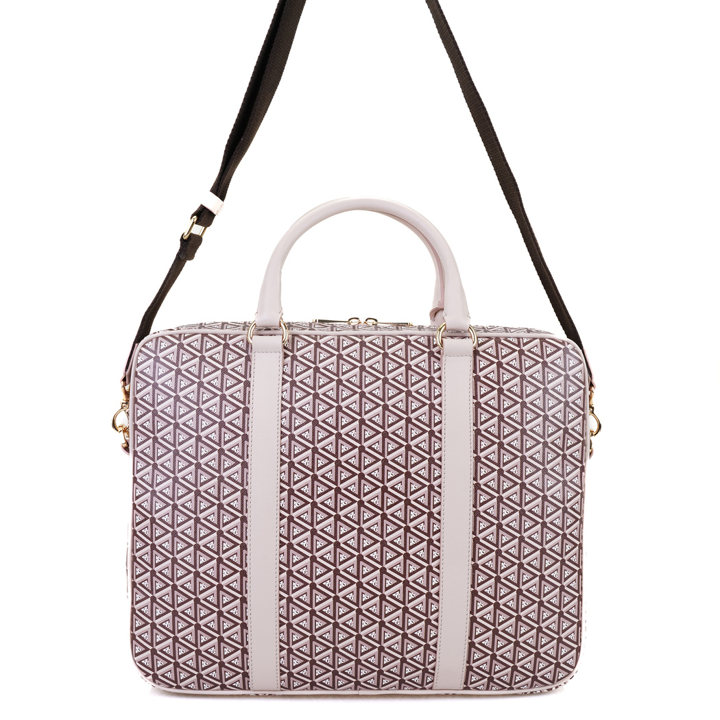 Lizana Bej Kadın Monogram Evrak Çantası