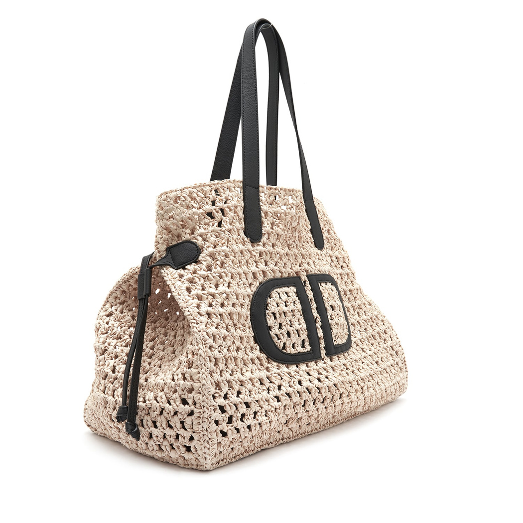 Lorah Bej Kadın Hasır Deri Omuz Çantası