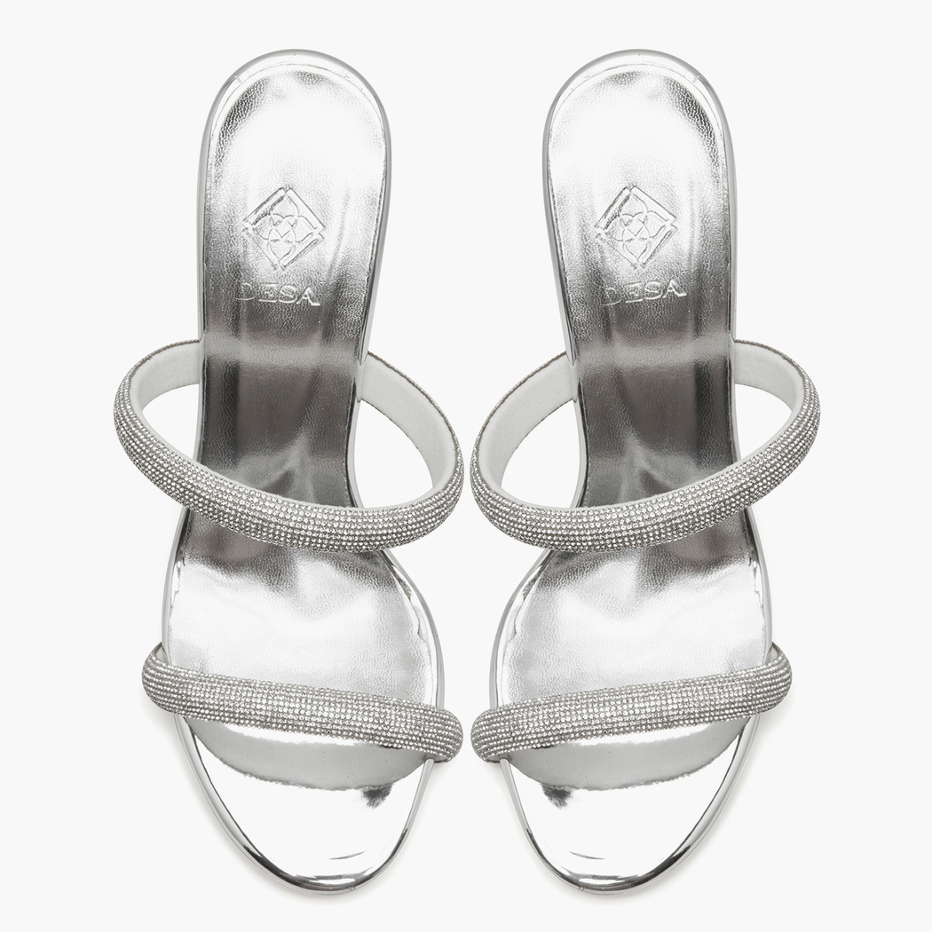 Loui Gümüş Kadın Taşlı Abiye Terlik