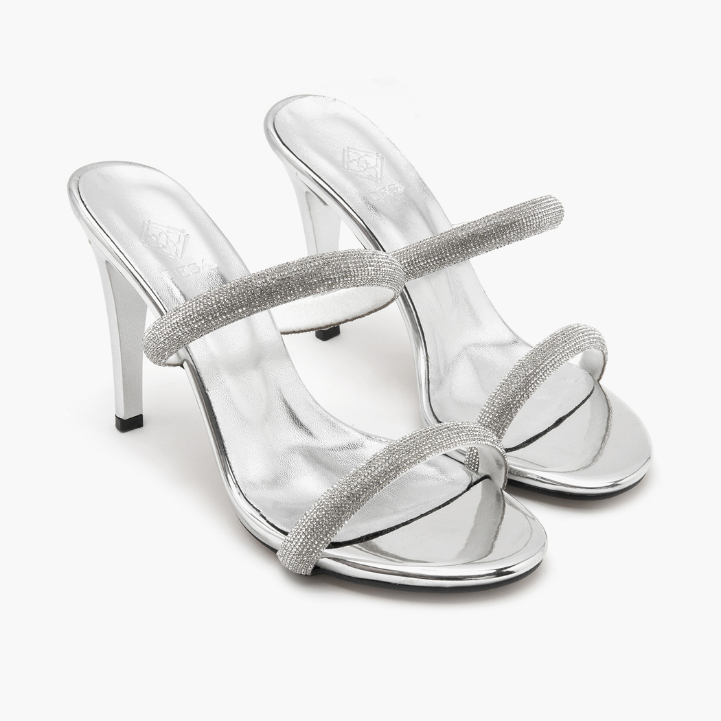 Loui Gümüş Kadın Taşlı Abiye Terlik