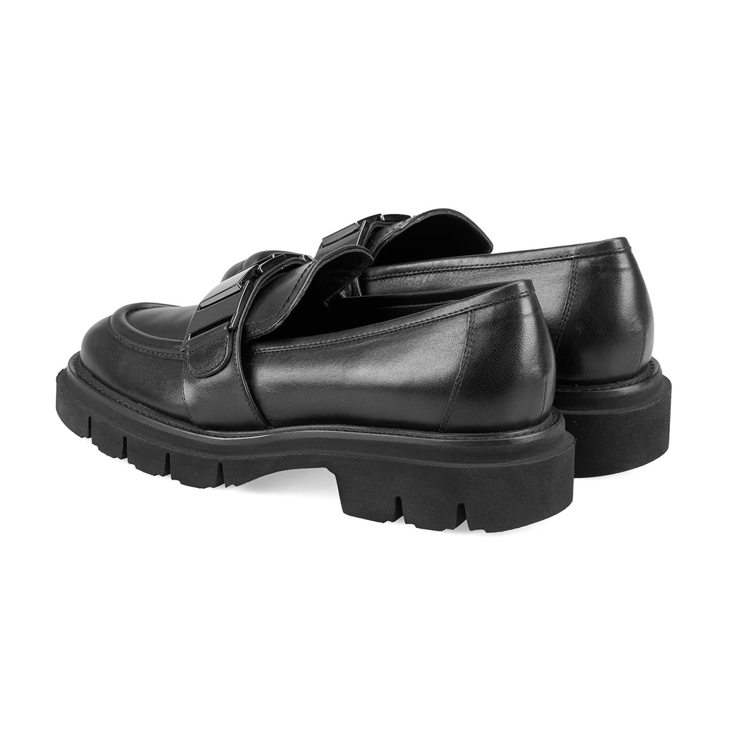 Luca Grossi Alma Siyah Kadın Toka Detaylı Loafer