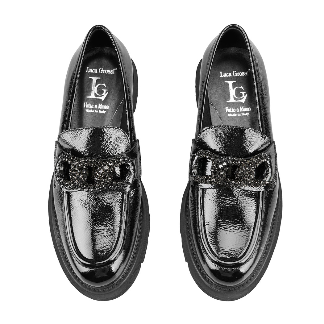 Luca Grossi Aurora Siyah Kadın Toka Detaylı Rugan Loafer