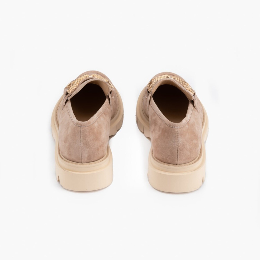 Luca Grossi Bej Kadın Toka Detaylı Loafer