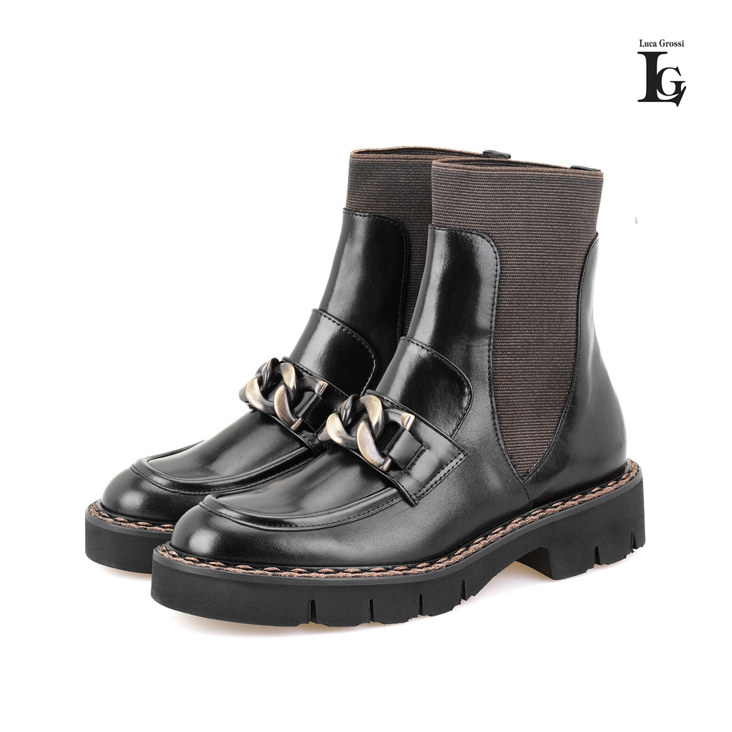 Luca Grossi Fulvia Siyah Kadın Toka Detaylı Lastikli Chelsea Bot