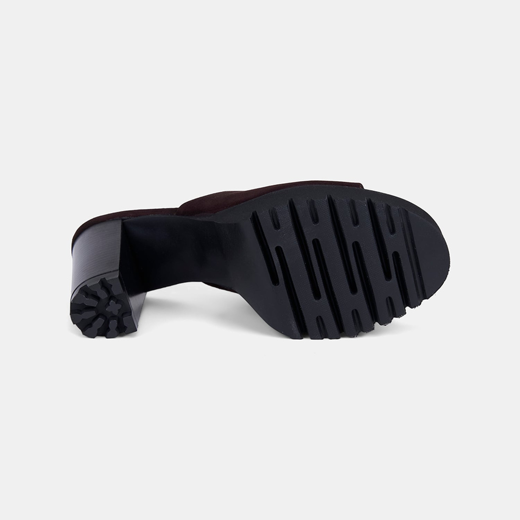 Luca Grossi Kadın Acı Kahve Platform Topuklu Süet Terlik