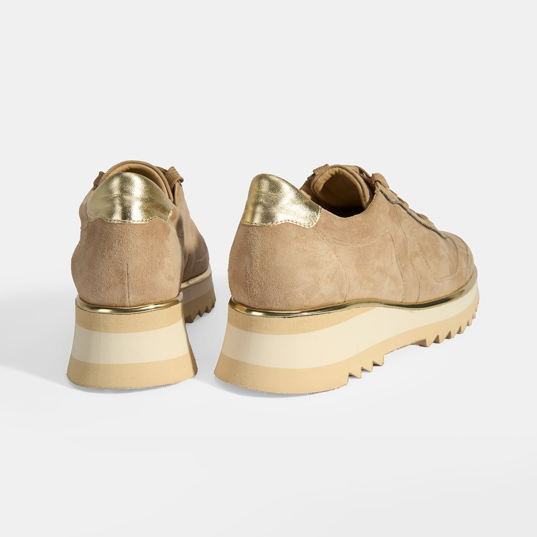 Luca Grossi Kadın Bej Bağcıklı Süet Spor Ayakkabı