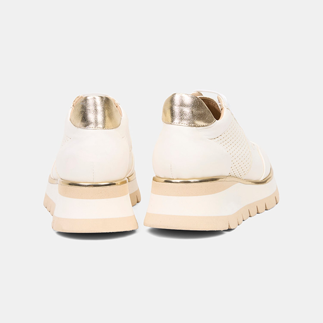 Luca Grossi Kadın Beyaz Bağcıklı Perforeli Deri Spor Ayakkabı