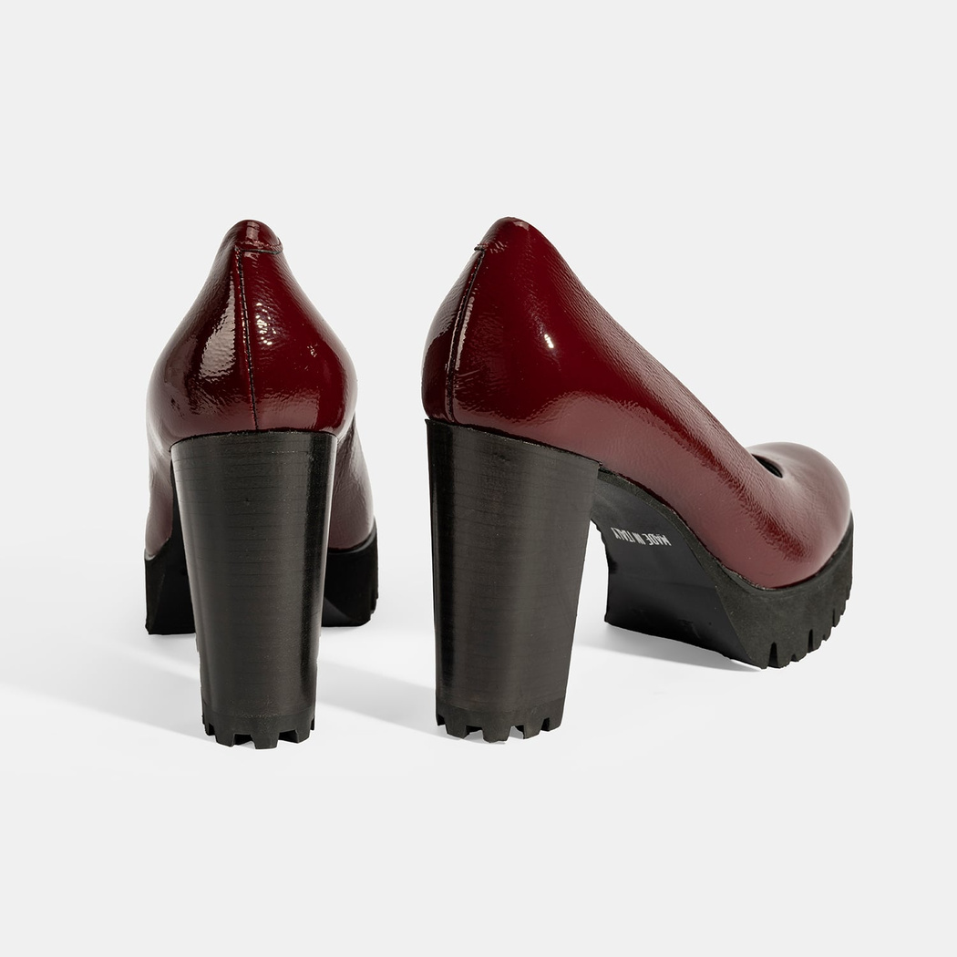 Luca Grossi Kadın Bordo Platform Topuklu Rugan Ayakkabı