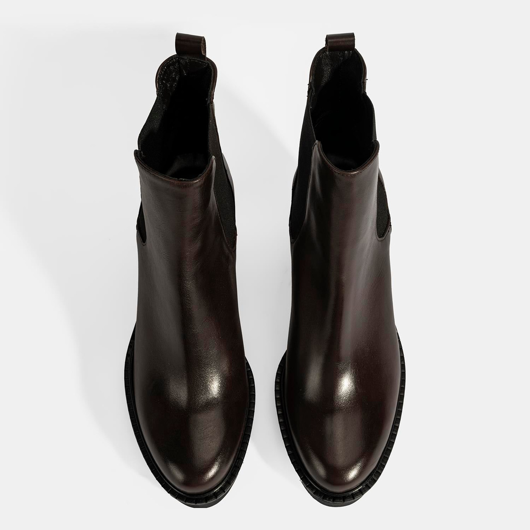 Luca Grossi Kadın Kahve Kalın Topuklu Deri Chelsea Bot