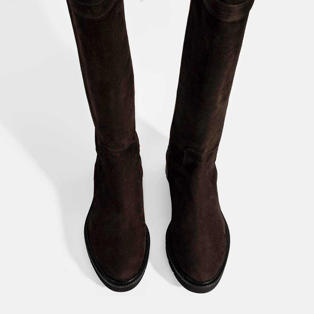 Luca Grossi Kadın Kahve Metal Kilit Detaylı Süet Çizme