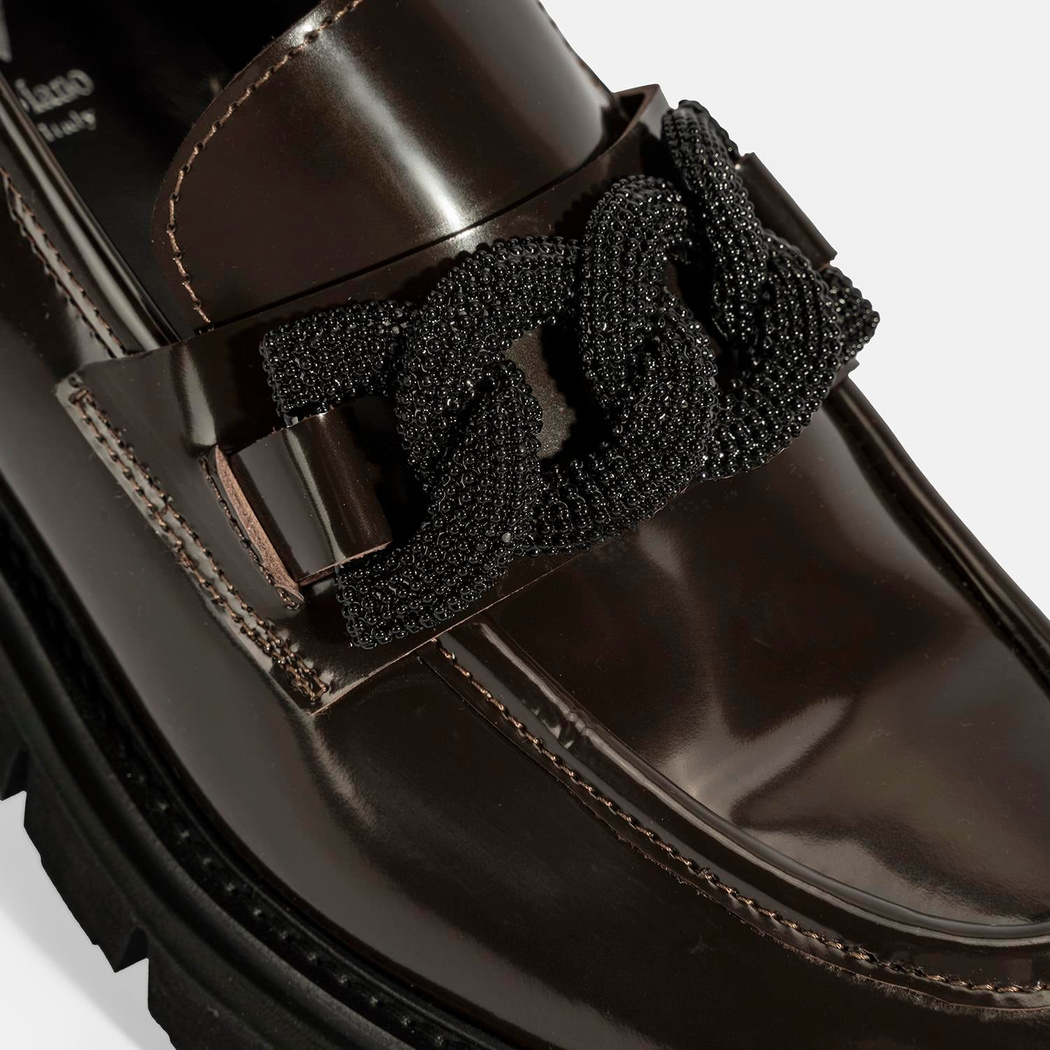 Luca Grossi Kadın Kahve Toka Detaylı Deri Loafer