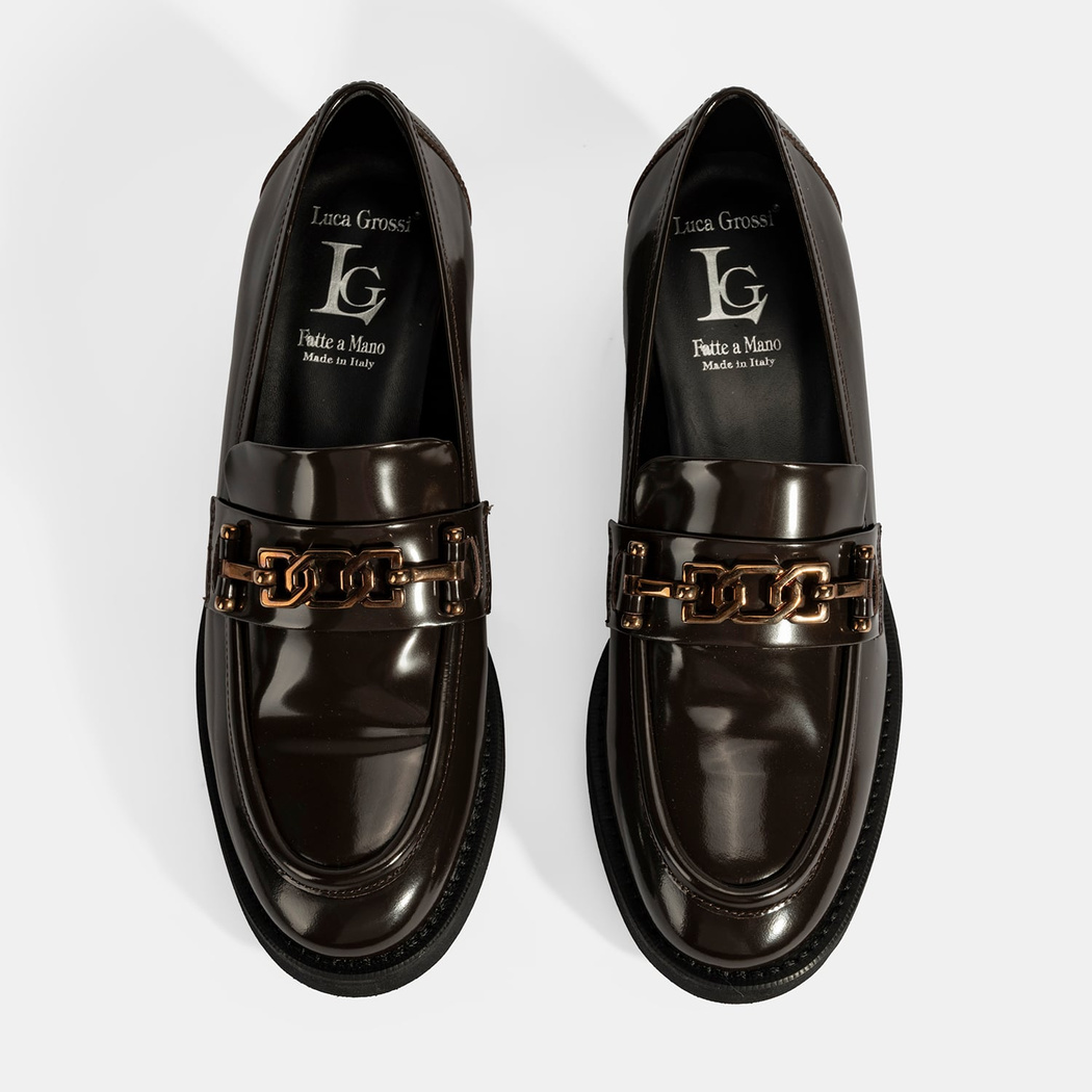 Luca Grossi Kadın Kahve Toka Detaylı Deri Loafer