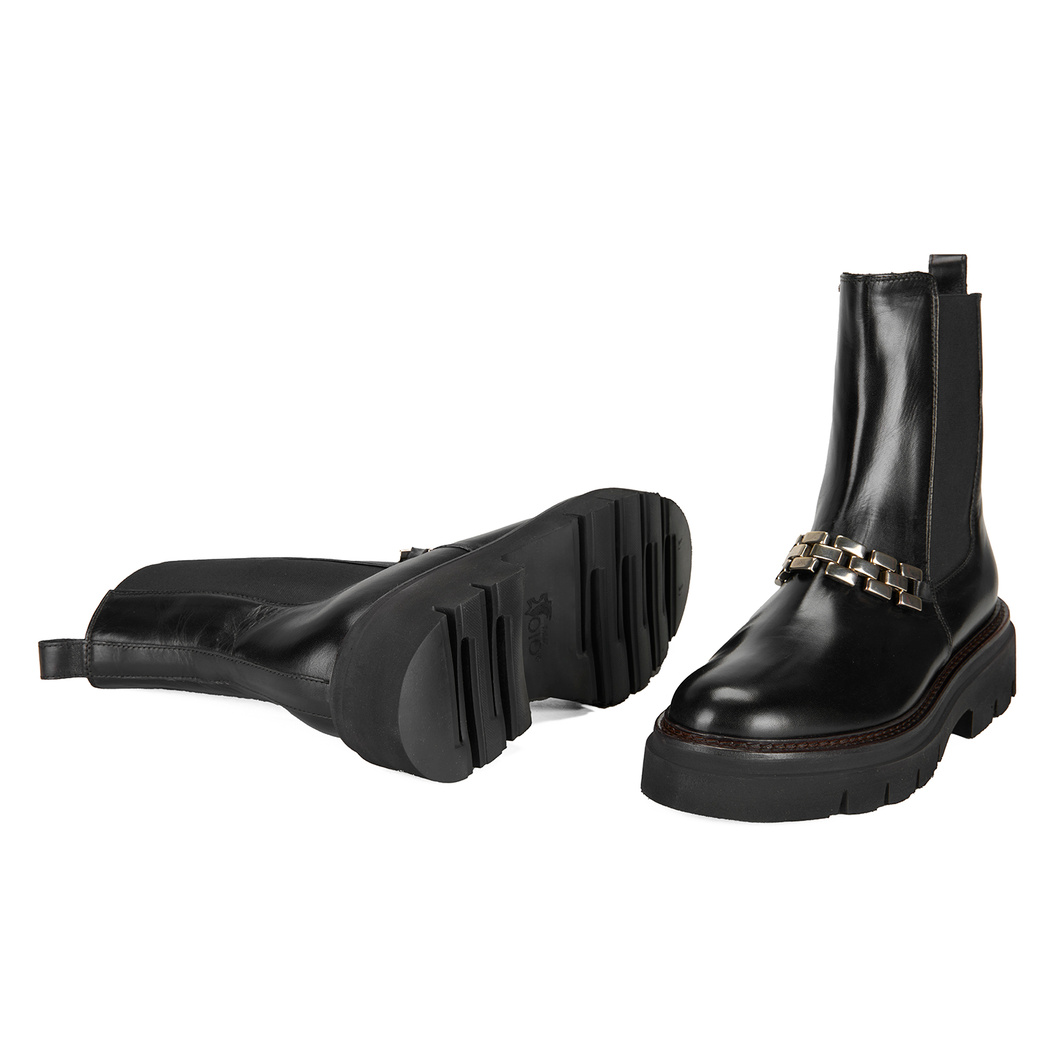 Luca Grossi Kadın Siyah Deri Bot