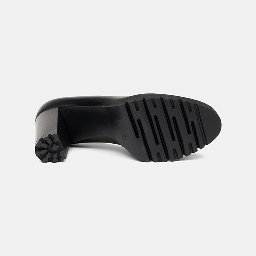 Luca Grossi Kadın Siyah Deri Platform Topuklu Ayakkabı