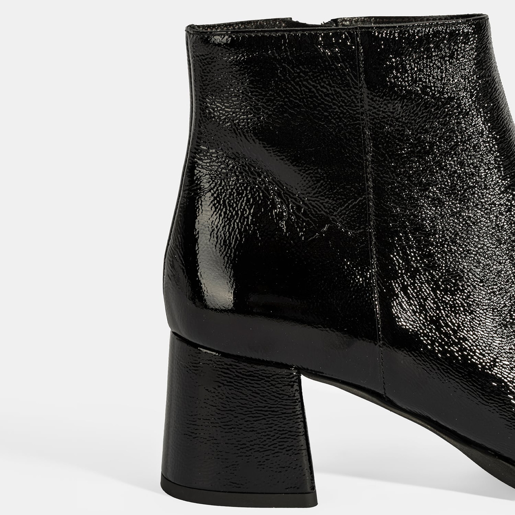 Luca Grossi Kadın Siyah Fermuarlı Topuklu Rugan Bot