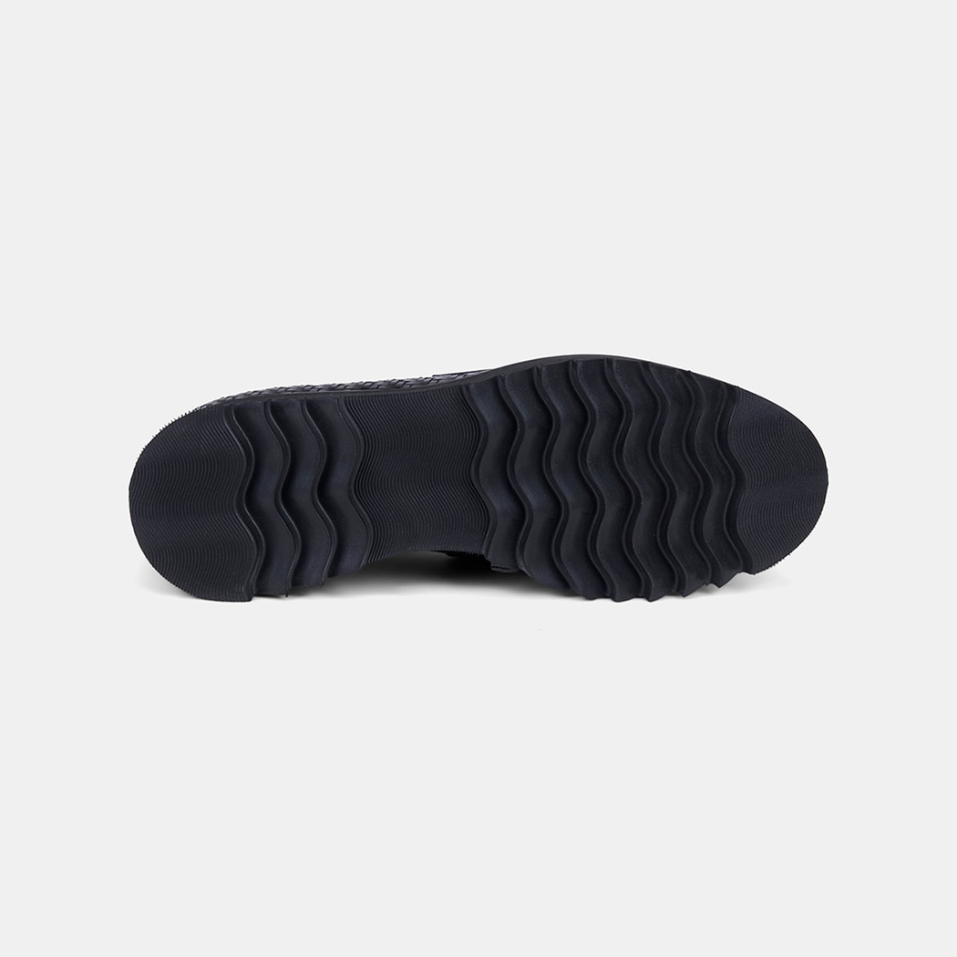 Luca Grossi Kadın Siyah Örgü Desenli Dolgu Topuklu Loafer