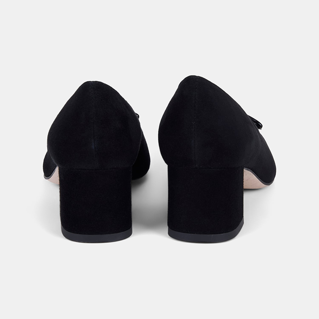 Luca Grossi Kadın Siyah Toka Aksesuarlı Süet Topuklu Ayakkabı