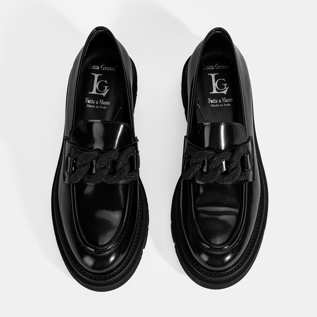 Luca Grossi Kadın Siyah Toka Detaylı Deri Loafer