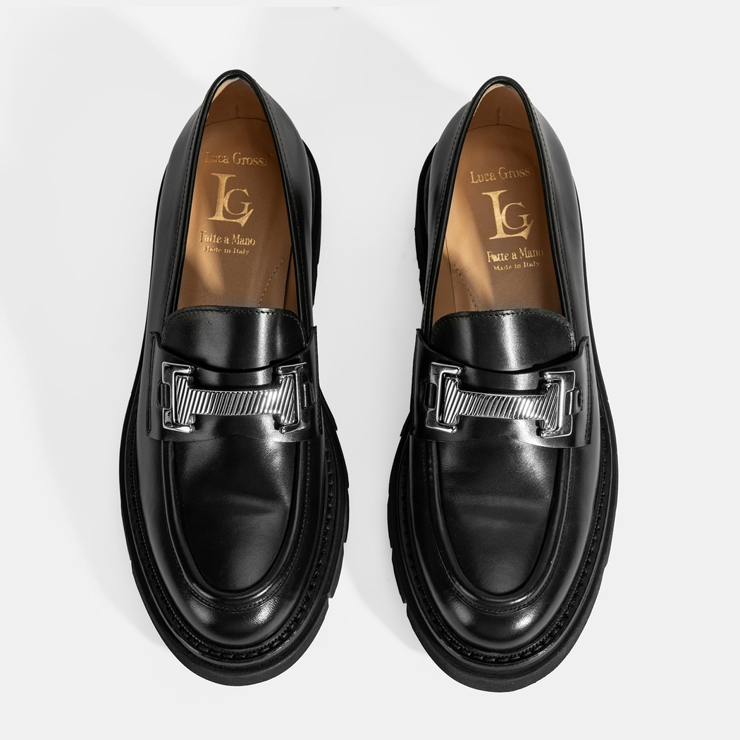 Luca Grossi Kadın Siyah Toka Detaylı Deri Loafer