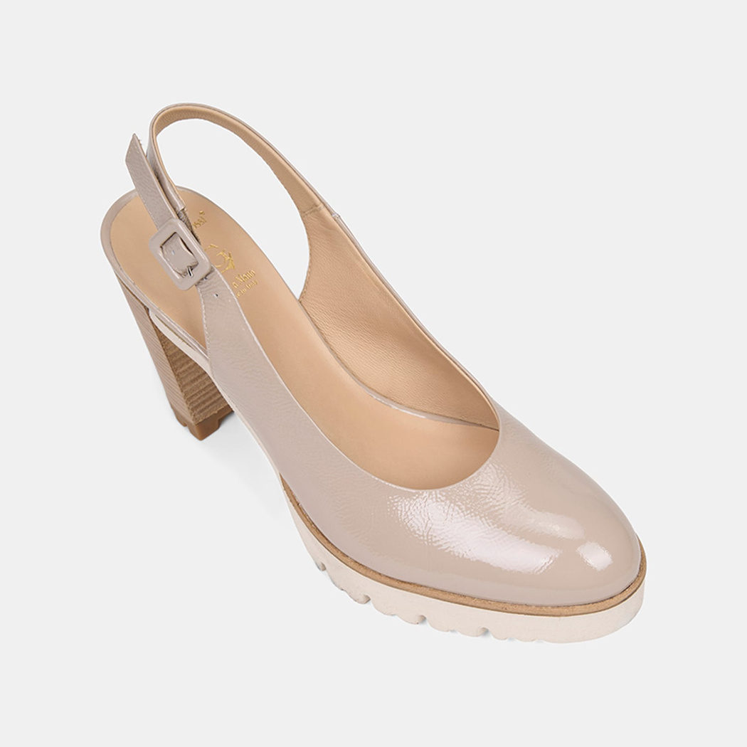 Luca Grossi Kadın Ten Ayarlanabilir Tokalı Rugan Topuklu Ayakkabı