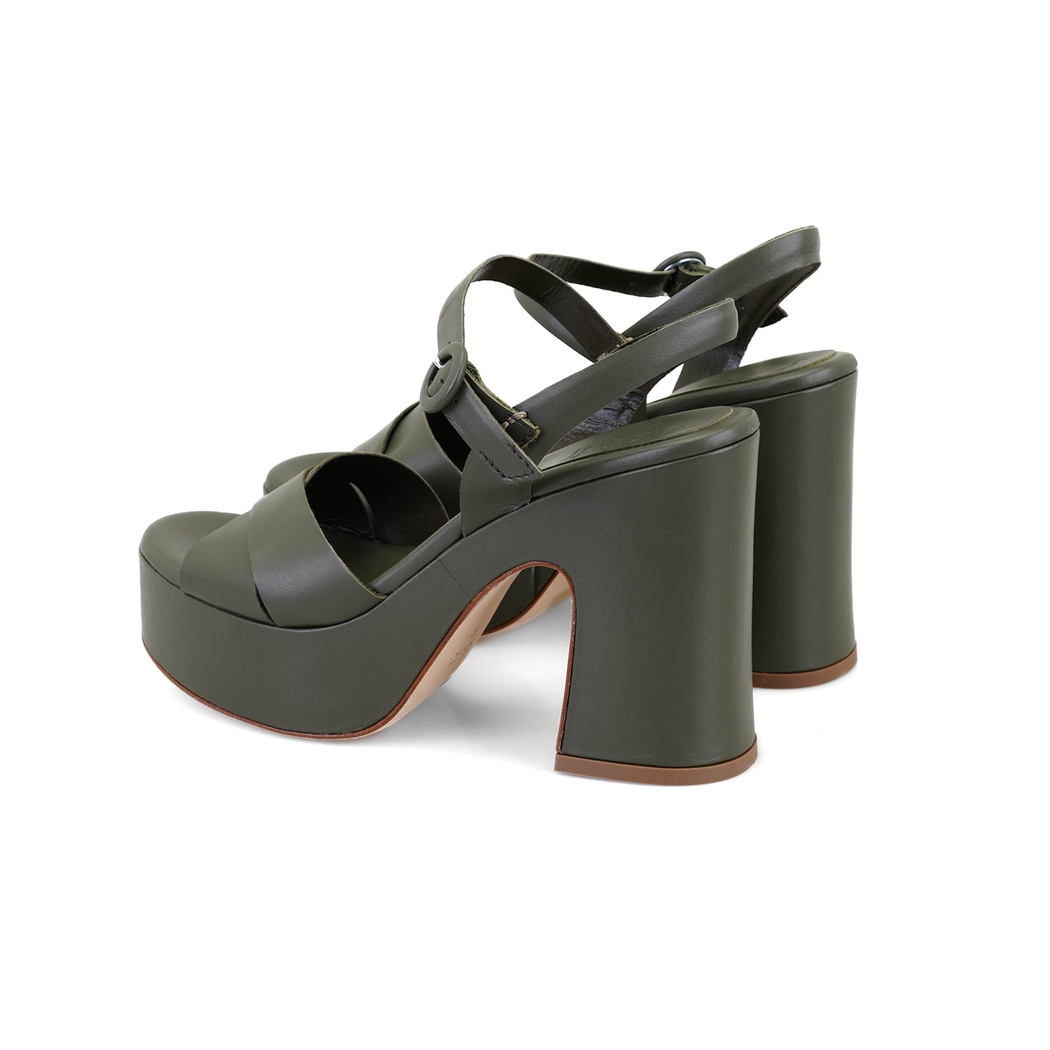 Luca Grossi Kadın Yeşil Platform Topuklu Sandalet