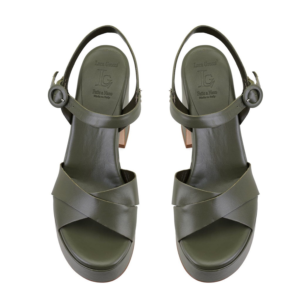 Luca Grossi Kadın Yeşil Platform Topuklu Sandalet