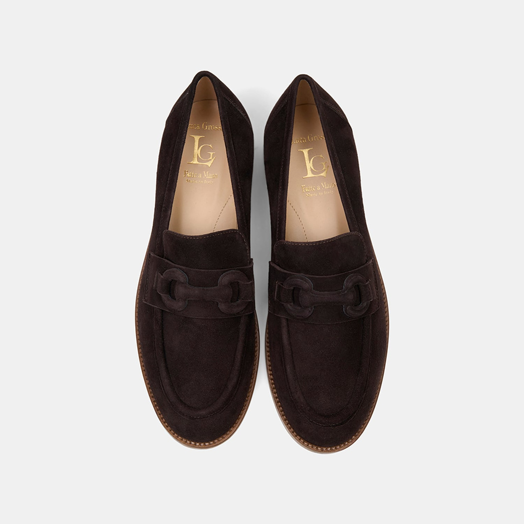 Luca Grossi Koyu Kahve Klasik Süet Deri Loafer