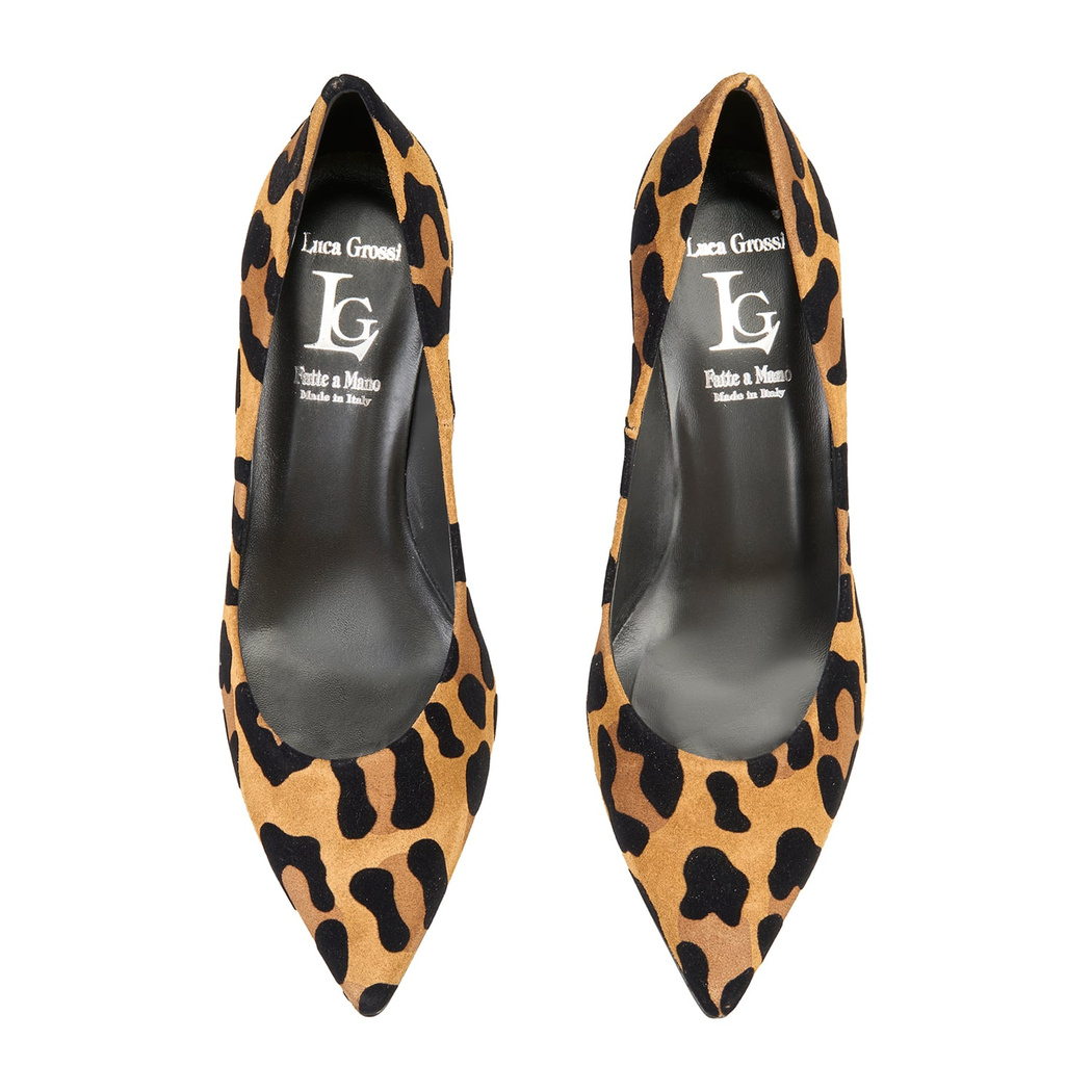 Luca Grossi Leopar Desenli Kadın Topuklu Klasik Ayakkabı