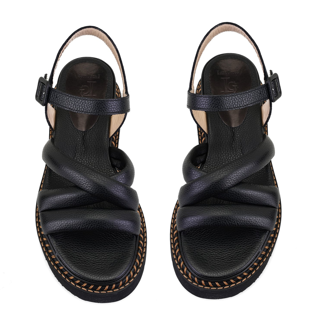 Luca Grossi Rachele Siyah Kadın Ayarlanabilir Tokalı Sandalet