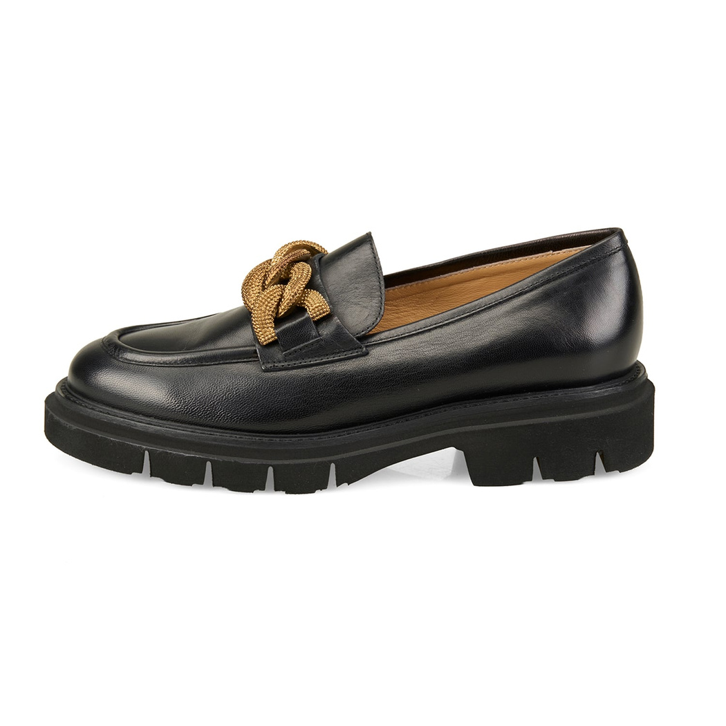 Luca Grossi Siyah Kadın Toka Detaylı Loafer