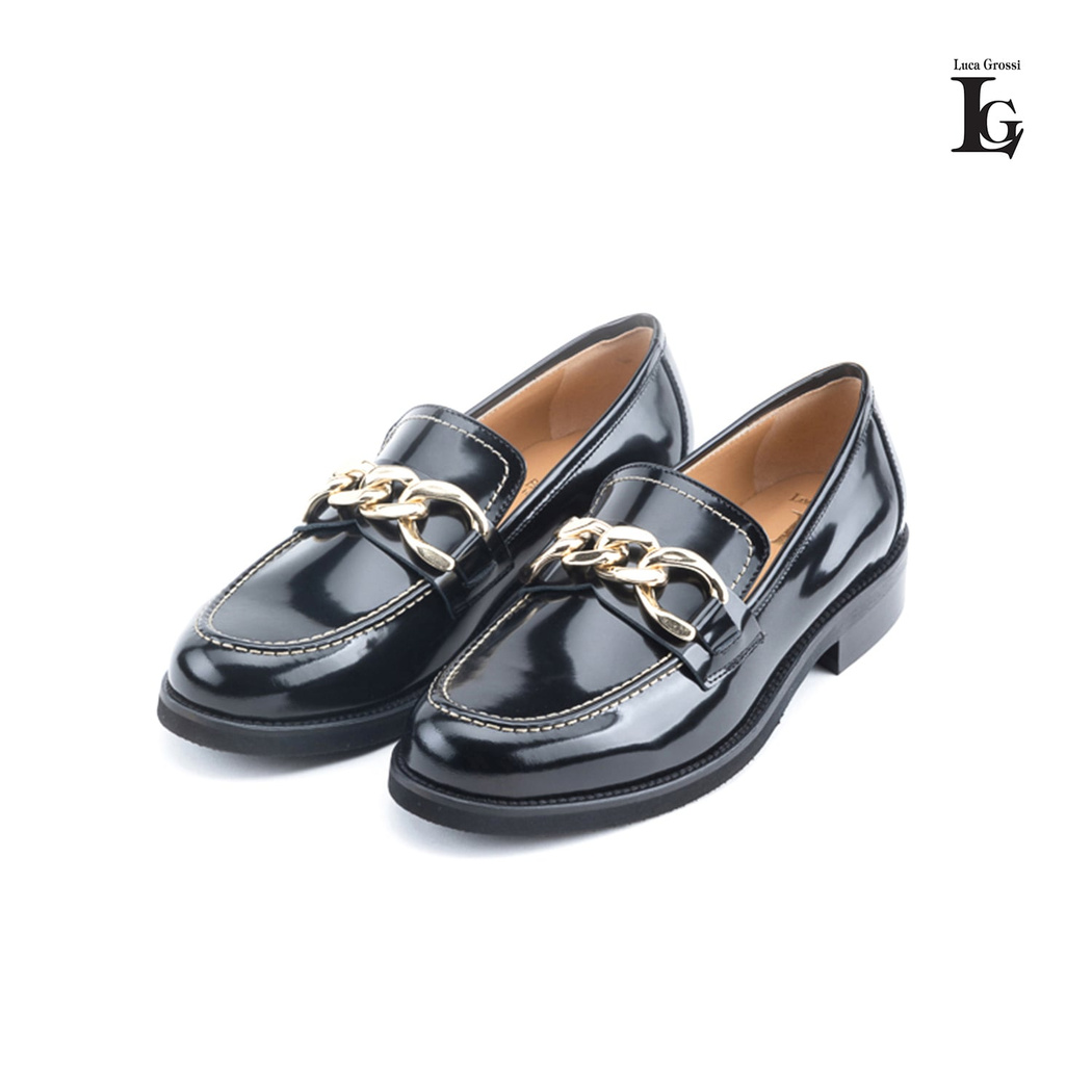 Luca Grossi Siyah Kadın Toka Detaylı Loafer