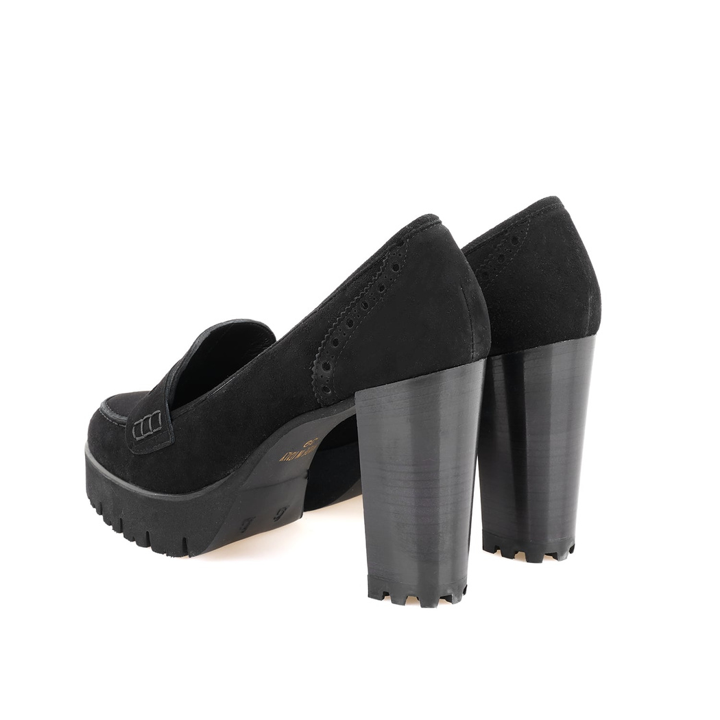 Luca Grossi Siyah Kadın Topuklu Loafer