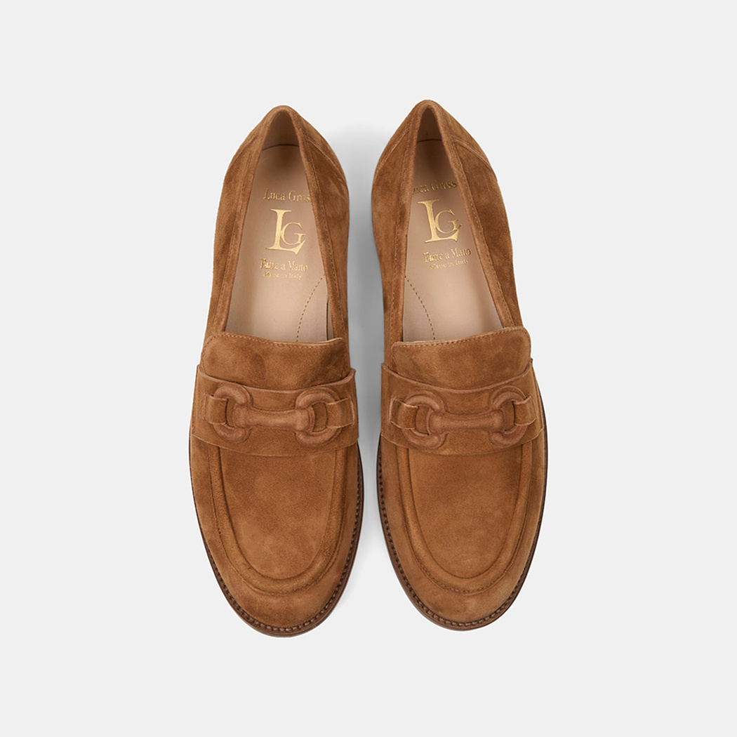 Luca Grossi Taba Klasik Süet Deri Loafer