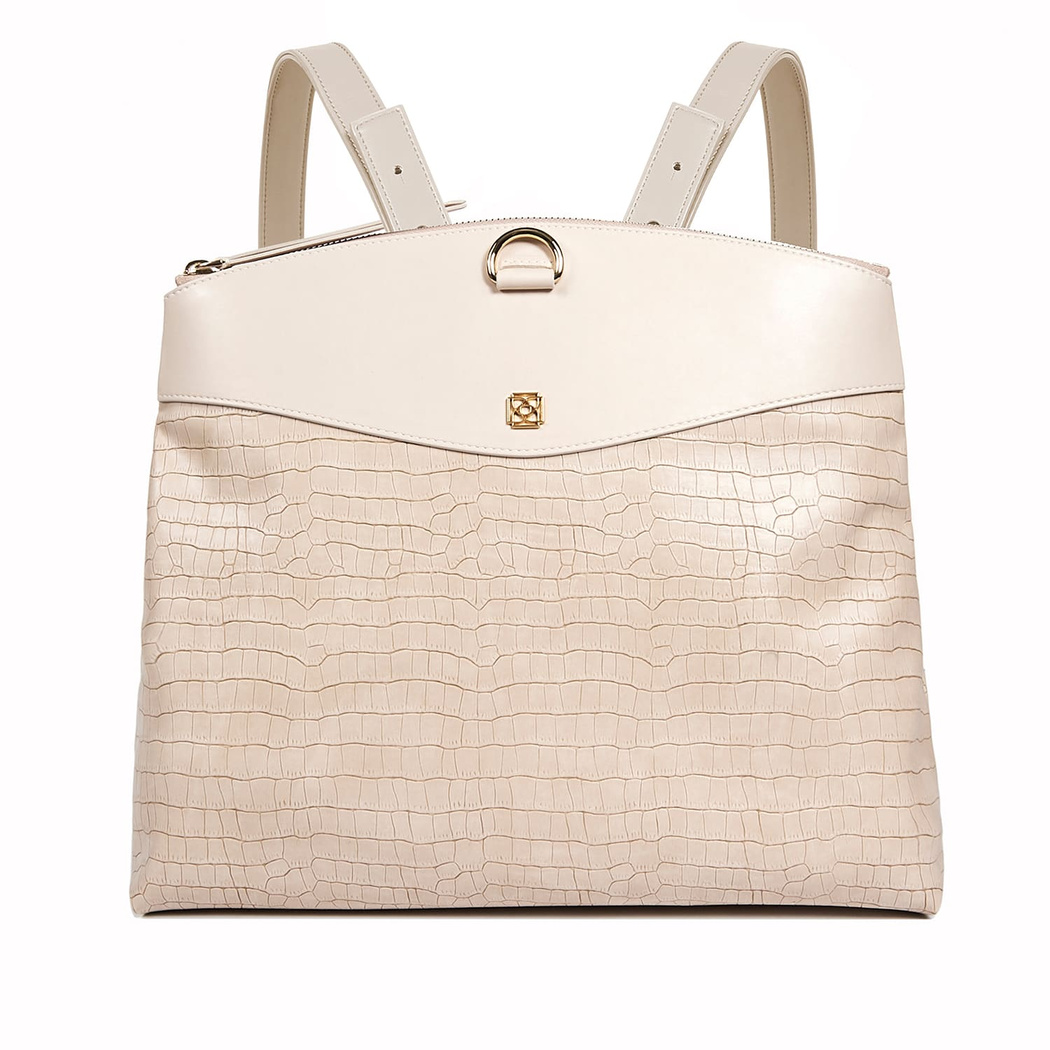 Luna Bej Kadın Kroko Baskılı Sırt Çantası