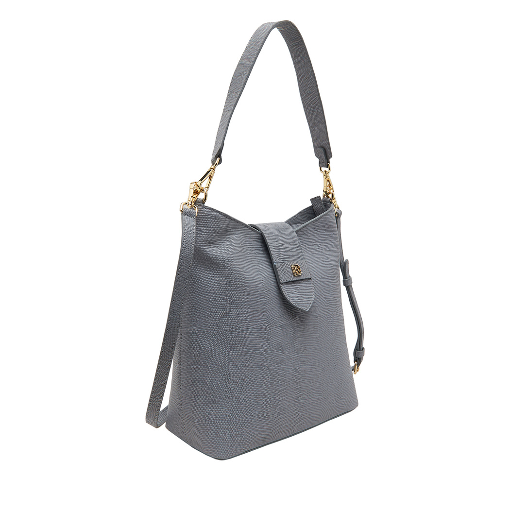 Luny Gri Kadın Deri Omuz Askılı Çanta