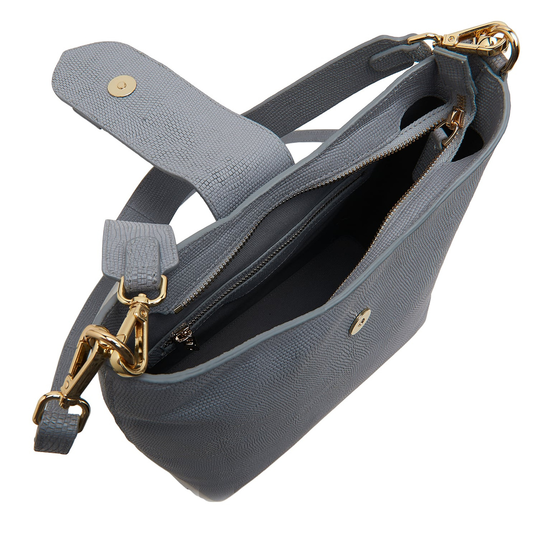 Luny Gri Kadın Deri Omuz Askılı Çanta